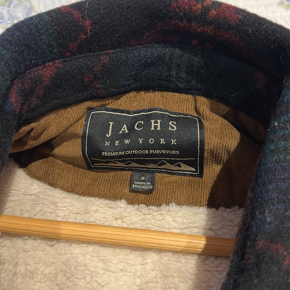 Jachs NY Men’s Black & Burgundy Patterned Button-Up Jacket - Picture 4 of 5